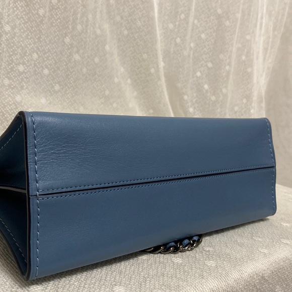 *SOLD*Coach Parker Slate Blue Leather Shoulder Bag - Picture 12 of 17